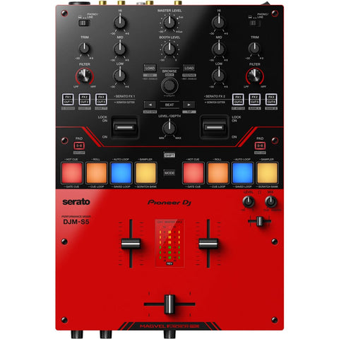 Pioneer DJ DJM-S5, 2 Channel Scratch-Style DJ Mixer for Serato