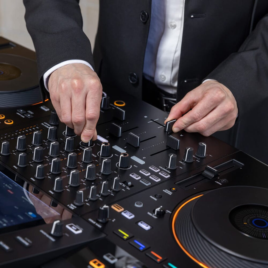 Pioneer DJ Opus Quad Standalone DJ System, DM-40D Speakers + HDJ-CUE1 Headphones Bundle Deal