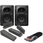 Pioneer DJ VM-50 Active DJ Speakers (Pair) + Isolation Pads & Cables Bundle Deal
