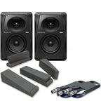 Pioneer DJ VM-50 Active DJ Speakers (Pair) + Isolation Pads & Cables Bundle Deal