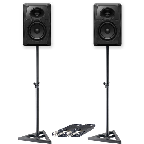 Pioneer DJ VM-70 Active DJ Speakers (Pair) + Stands & Cables Bundle Deal