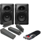 Pioneer DJ VM-70 Active DJ Speakers (Pair) + Isolation Pads & Cables Bundle Deal