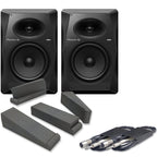 Pioneer DJ VM-80 Active DJ Speakers (Pair) + Isolation Pads & Cables Bundle Deal
