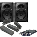 Pioneer DJ VM-80 Active DJ Speakers (Pair) + Isolation Pads & Cables Bundle Deal