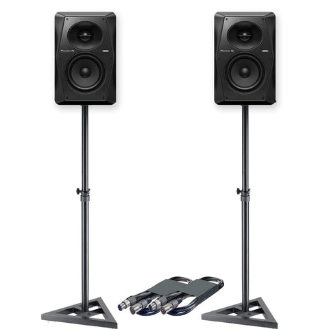 Pioneer DJ VM-50 Active DJ Speakers (Pair) + Stands & Cables Bundle Deal