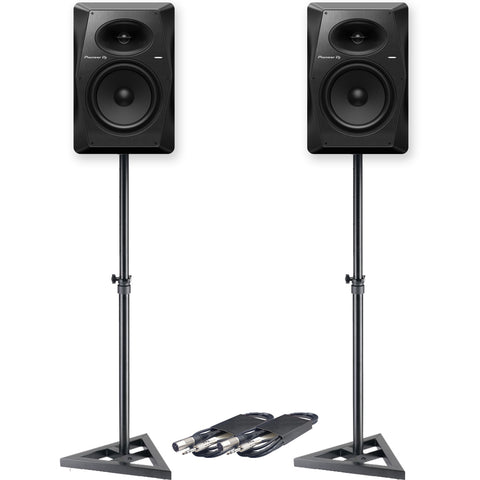 Pioneer DJ VM-80 Active DJ Speakers (Pair) + Stands & Cables Bundle Deal