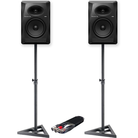 Pioneer DJ VM-80 Active DJ Speakers (Pair) + Stands & Cables Bundle Deal