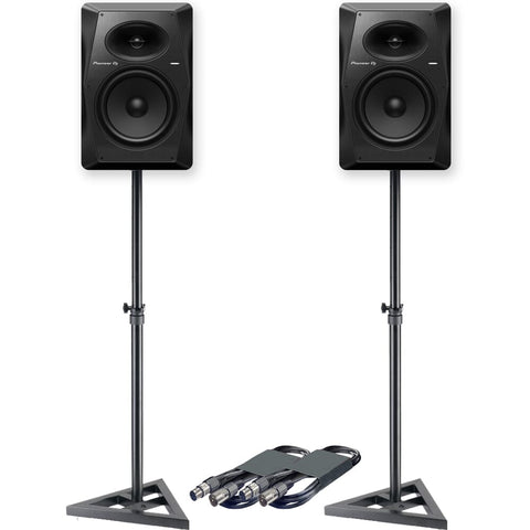 Pioneer DJ VM-80 Active DJ Speakers (Pair) + Stands & Cables Bundle Deal