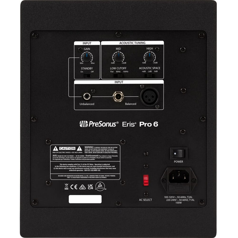 PreSonus Eris Pro 6, 2-way Biamped, Active 6.5-inch Coaxial Studio Monitor (Single)