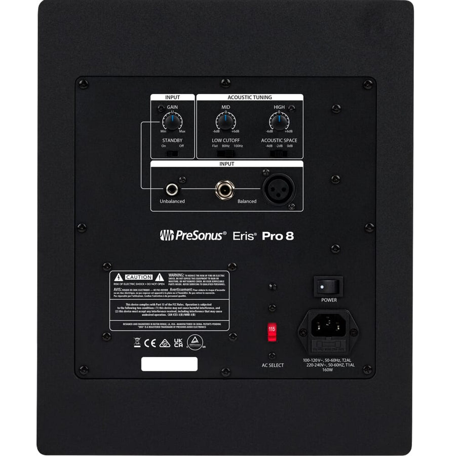 PreSonus Eris Pro 8, 2-way Biamped, Active 8-inch Coaxial Studio Monitor (Single)