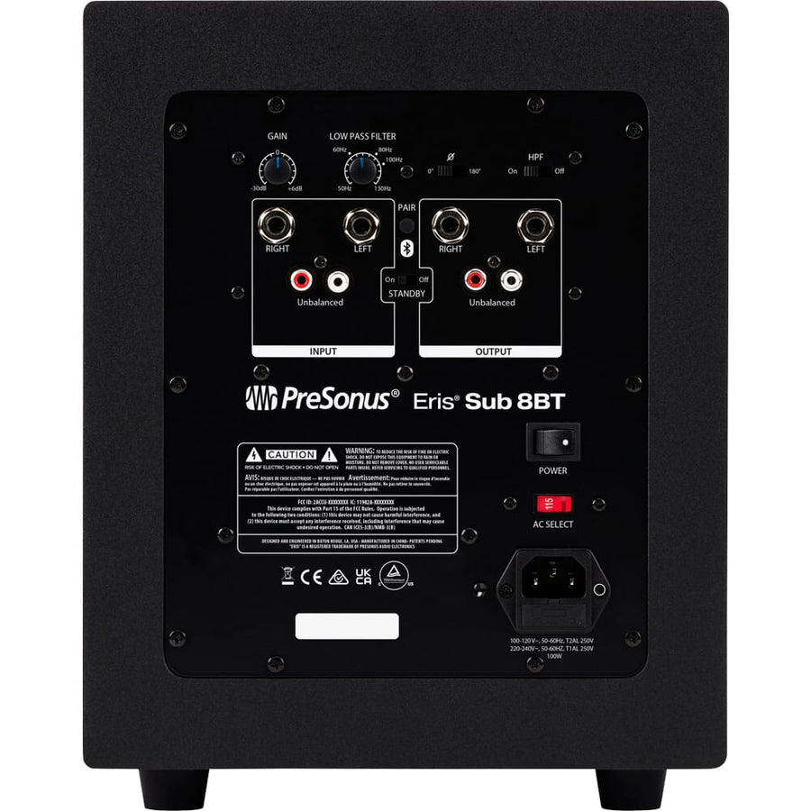 Presonus Eris Sub 8BT, Compact Active Studio Subwoofer with Bluetooth
