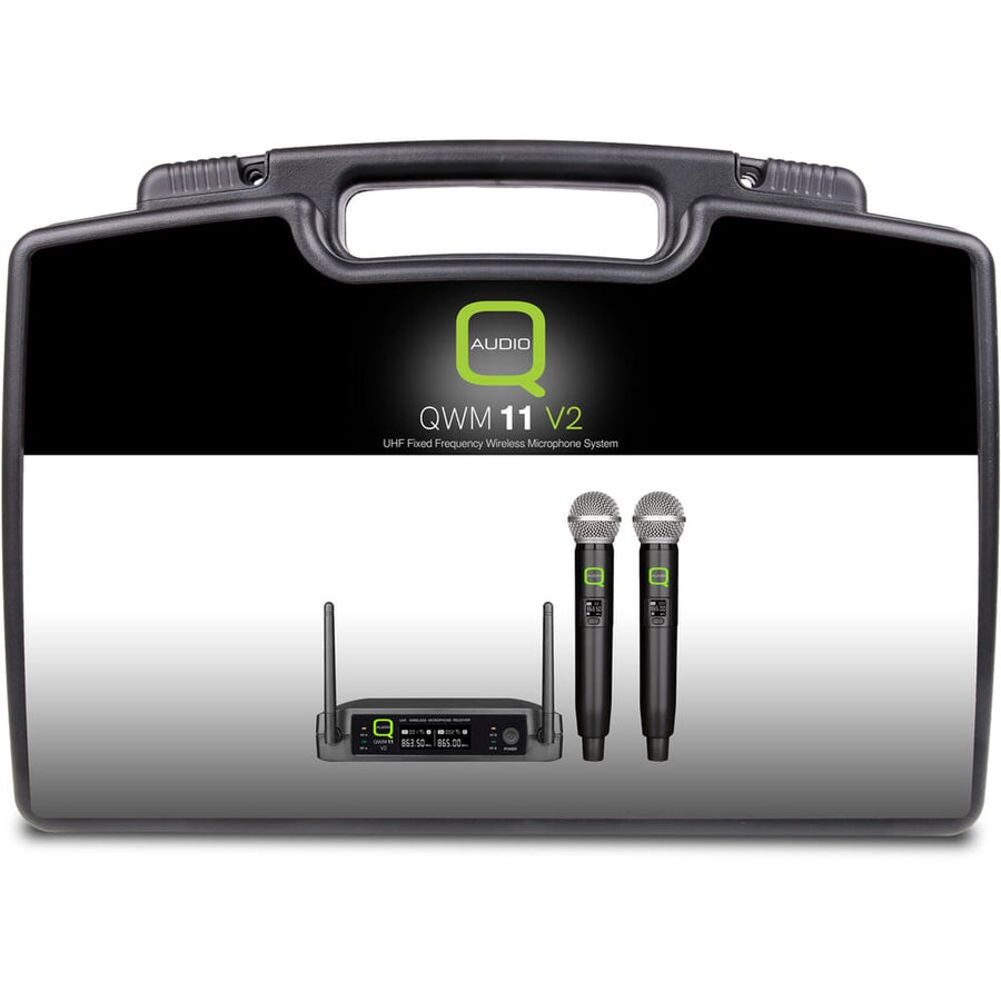 Q-Audio QWM 11 V2 863.1/864.1 MHz, Dual UHF Wireless Handheld Microphone System