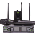 Q-Audio QWM 1950 HH + BP 863-865 MHz, UHF Dual Channel Antenna Diversity Handheld + Beltpack Wireless System