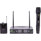 Q-Audio QWM 1950 HH + BP 863-865 MHz, UHF Dual Channel Antenna Diversity Handheld + Beltpack Wireless System