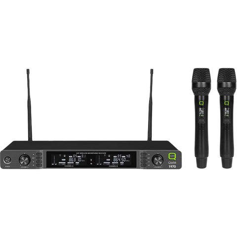 Q-Audio QWM 1970 HH 606-614 MHz, UHF Dual Channel Diversity Handheld Wireless System - 19