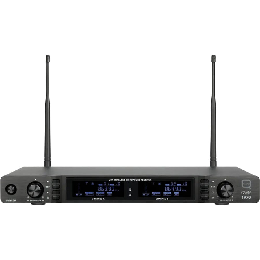 Q-Audio QWM 1970 BP 606-614 MHz, UHF Dual Channel Diversity Beltpack Wireless System - 19