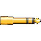 QTX 3.5mm MiniJack (Female Socket) to 6.3mm Jack (Male Pin) Adaptor (Gold)