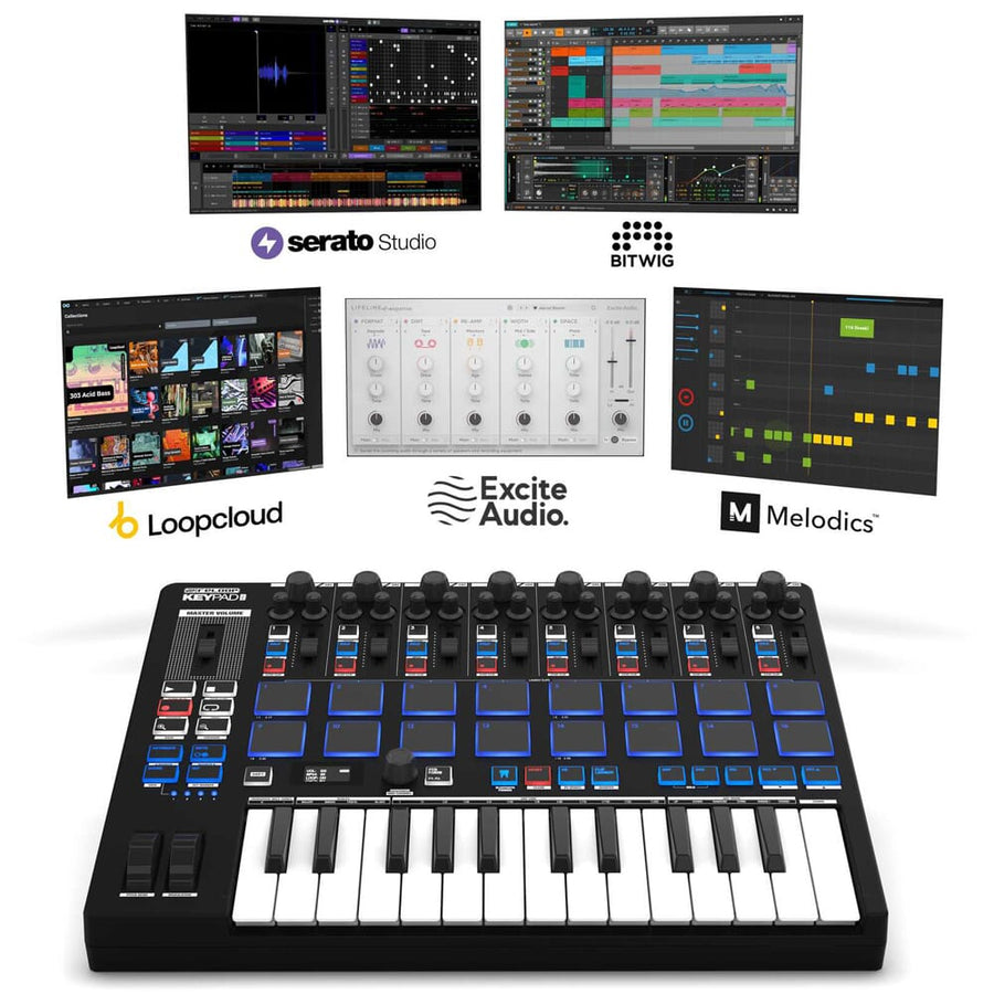 Reloop Keypad Pro, Compact DAW Workstation Keyboard with Wireless MIDI