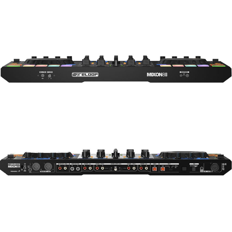 Reloop Mixon 8 Pro, 4-Channel Hybrid DJ Controller for Serato or Algoriddim djay