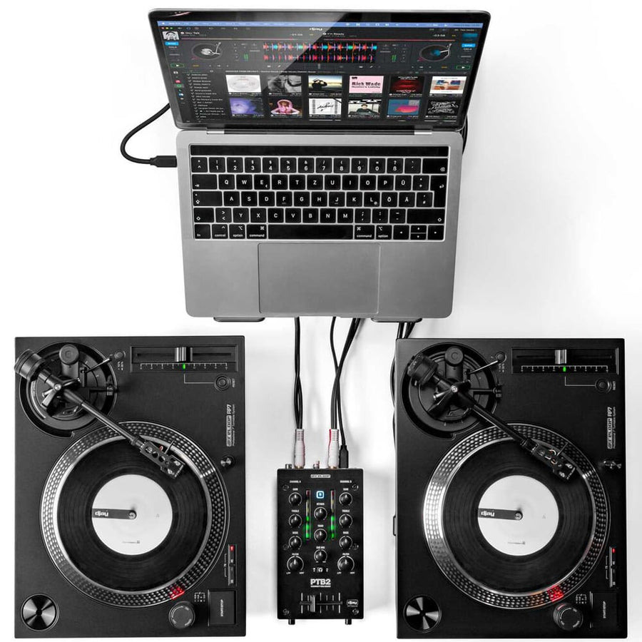 Reloop PTB-2, Portable USB-C Powered 2-Channel DJ Mixer with DVS & Bluetooth Interface