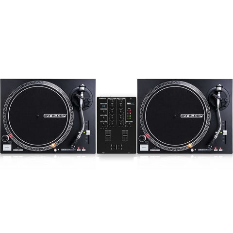 Reloop 2x RP4000 MK2 DJ Turntables + RMX-10 BT Mixer Bundle Deal