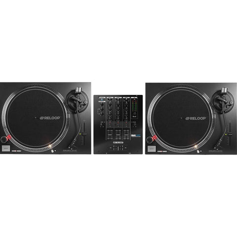 Reloop RP2000 MK4 Black Turntables + RMX-30 BT Mixer Bundle Deal