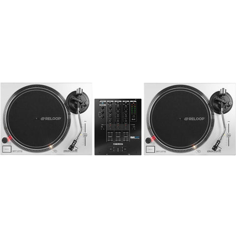 Reloop RP2000 MK4 Silver Turntables + RMX-30 BT Mixer Bundle Deal
