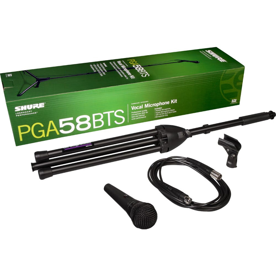 Shure PGA58 Cardioid Dynamic Vocal Microphone & Tripod Boom Stand