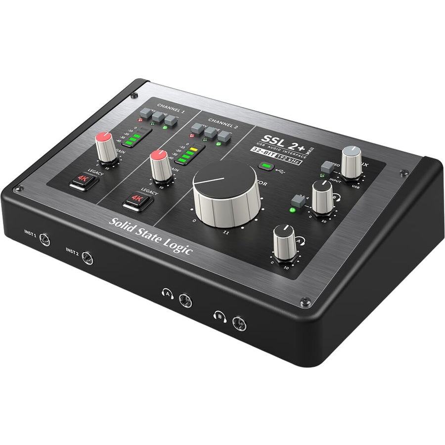 Solid State Logic SSL 2+ MKII, 32-Bit 2-In / 4-Out Audio Interface & Software Bundle