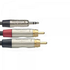 Stagg Mini Jack - Split RCA 3 Metre Pro Audio Cable (NYC3MPS2CMR)