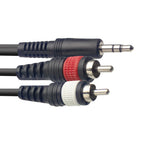 Stagg Mini Stereo Jack - 2 x RCA 3M Audio Cable (SYC3/MPS2CM E)