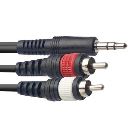 Stagg Mini Stereo Jack - 2 x RCA 3M Audio Cable (SYC3/MPS2CM E)