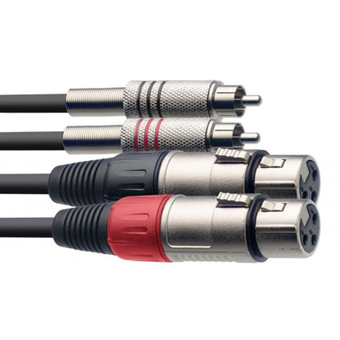 Stagg RCAm - XLRf 3 Metre Audio Cable (STC3CMXF)