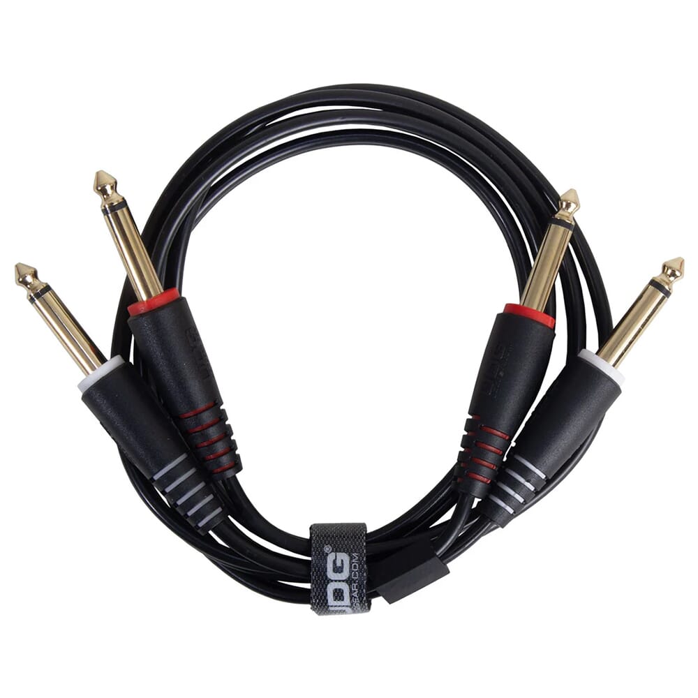 UDG Dual 1/4" TS Jack Cables, Black 1.5 Metre