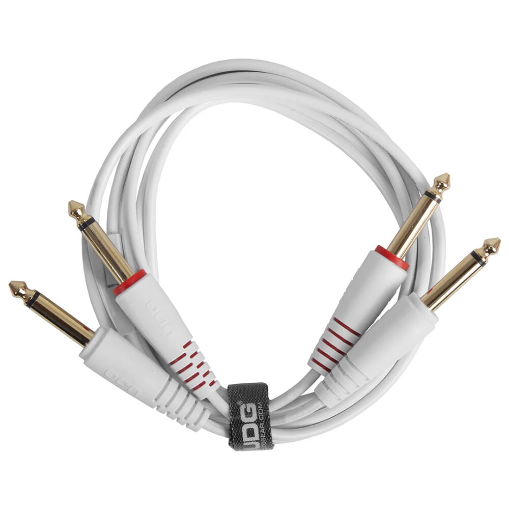 UDG Dual 1/4" TS Jack Cables, White 3 Metre