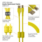 UDG USB-A to USB-B Straight Cable, Yellow, 1 Metre