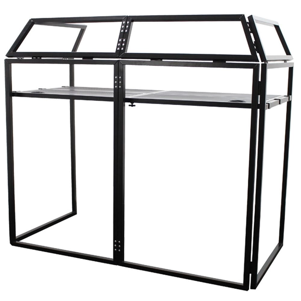 Ultimax DJ Booth Pro DJ Booth with Black and White Scrim and Carry Bags