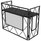 UltiMax TrussBooth-BK, Aluminium Truss DJ Booth c/w VESA TV Mount and Shelf