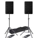 Yamaha DXR 15 MK3, Active PA Speakers with Bluetooth + Stands & Leads Bundle Deal