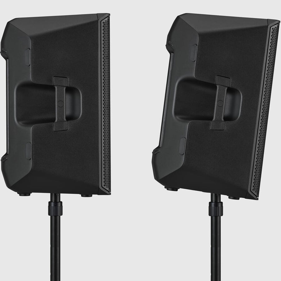 Yamaha DXR 12 MK3, Active PA Speakers with Bluetooth + Stands & Leads Bundle Deal