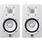 Yamaha HS5 White Active Studio Monitors, Isolation Pads & Leads Bundle
