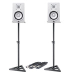 Yamaha HS5 White Active Studio Monitors + Stands & Leads