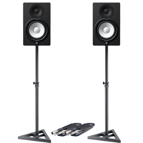 Yamaha HS7 Black Active Studio Monitors + Stands & Leads