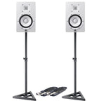 Yamaha HS7 White Active Studio Monitors + Stands & Leads