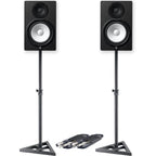 Yamaha HS8 Black Active Studio Monitors + Stands & Leads