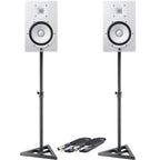 Yamaha HS8 White Active Studio Monitors + Stands & Leads