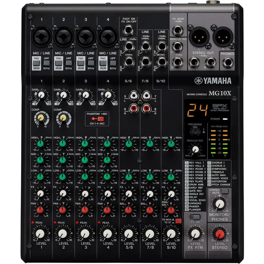 Yamaha MG10X CV,10 Channel Mixer With FX
