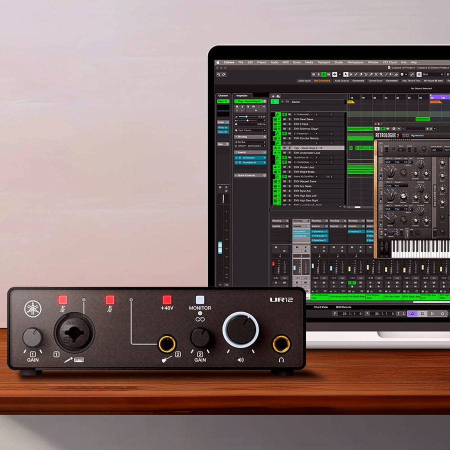 Yamaha UR12 MK3 Black, 24-Bit USB-C Recording & Streaming Audio Interface