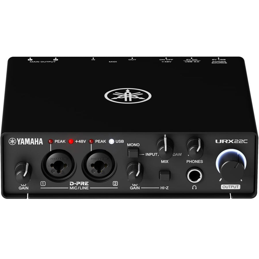 Yamaha URX22C, 32-Bit USB-C Recording & Streaming Audio Interface with MIDI