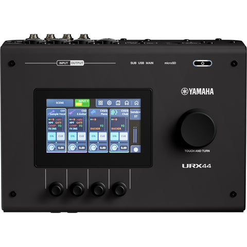Yamaha URX44 Black, 32-Bit USB-C Audio Interface with DSP, Touchscreen & microSD Recording